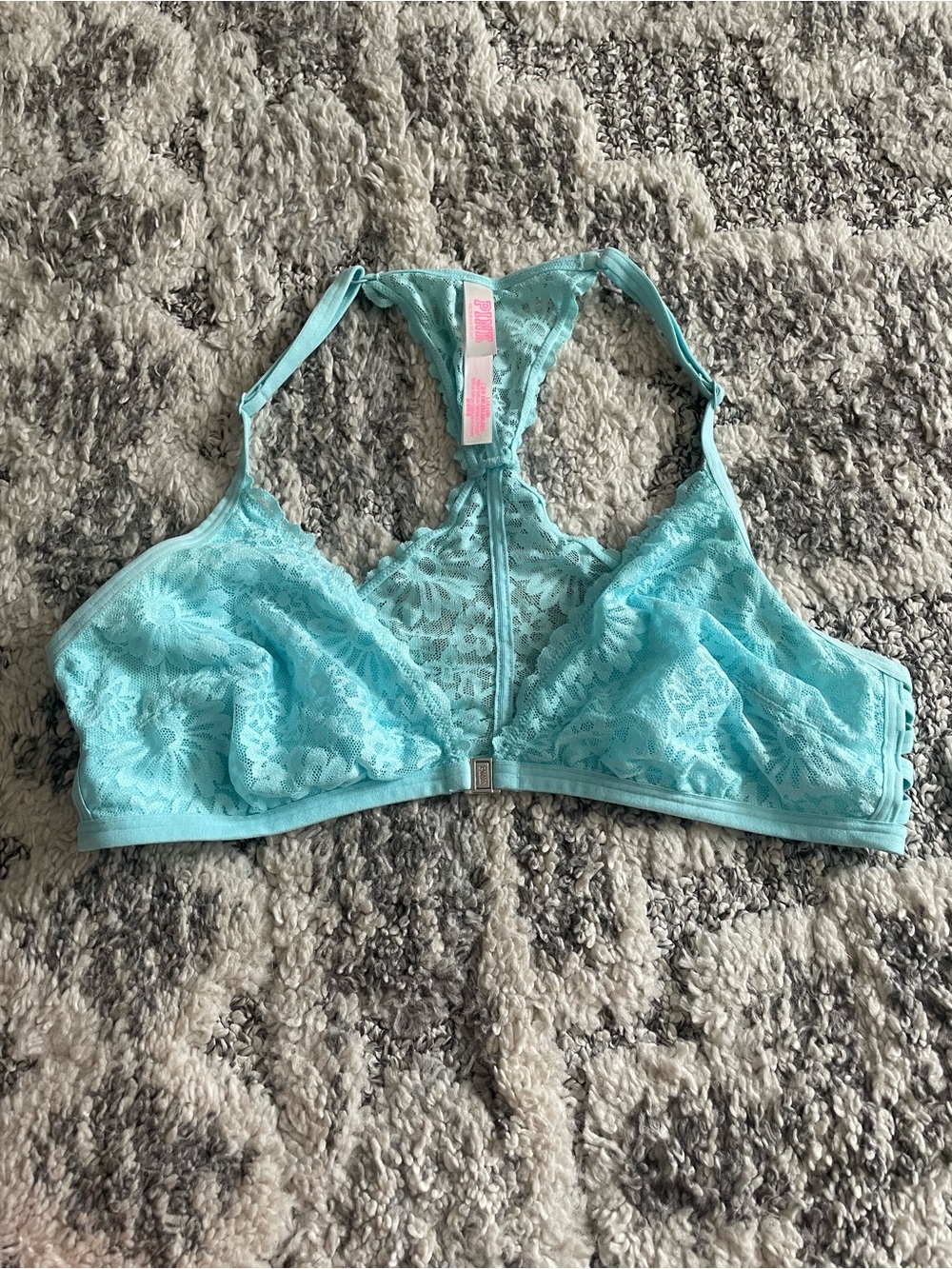 PINK Victoria's Secret Lace Front Clasp - Aqua